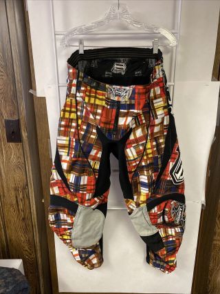 Shift Rise Against Motocross Pants Sz 36 Rare Plaid Color Way Euc