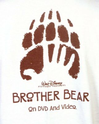 Vtg 90s 00s Y2k Walt Disney Rare Brother Bear Promo T - Shirt Dvd Video Release L
