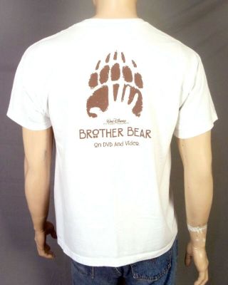 vtg 90s 00s Y2K Walt Disney RARE Brother Bear Promo T - Shirt DVD Video Release L 2