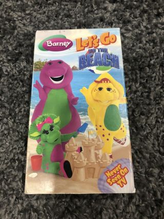 Barney Let’s Go To The Beach Vhs.  Never Seen On Tv.  Rare
