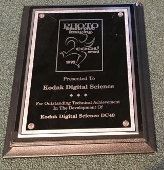 Rare Kodak Digital Science Dc40 Company Cool Award By Photo Electronic Imaging