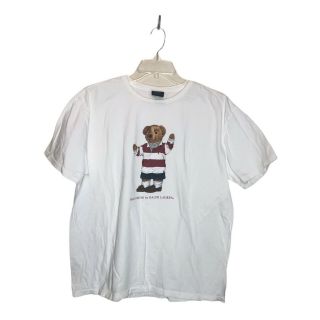 Vintage 90s Bear Polo Ralph Lauren T Shirt Sport L Very Rare Piece Tee Large