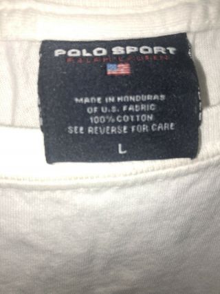 VINTAGE 90s BEAR Polo Ralph Lauren T Shirt Sport L Very Rare Piece Tee Large 3