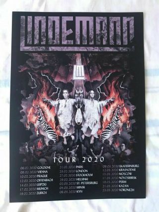 Lindemann Rammstein Tour Poster 2020 A3 Till Lindemann Peter Tagtgren Rare