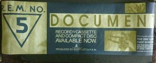 Rare Rem Document 1987 Vintage Music Store Promo Poster