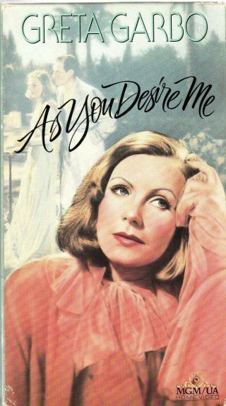 As You Desire Me Vhs 1932 Greta Garbo Oop Rare Pre - Code Hollywood