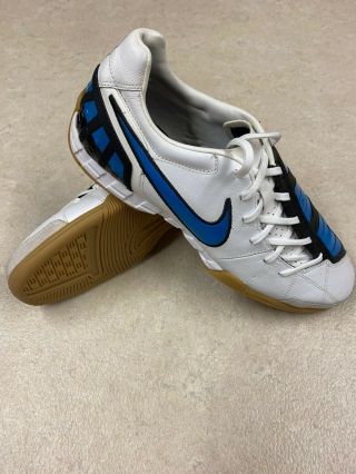 Nike Mens Rare Total90 Shoot Lll L - Ic 385437 141 White Blue Indoor Soccer Shoes
