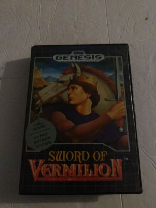 Sword Of Vermilion (sega Genesis,  1990) W/case Rare