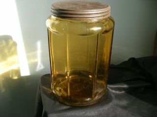 Rare Vintage Hoosier Sellers Brown Colored Jar In Good