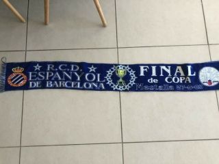 Rare Espanyol Final Copa 2000 Knitted Scarf Fans Team Spain Football Soccer Nr