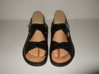RARE Finn Comfort Black Leather Soft Insole Sandals Womens Sz.  37 D/ 6 - 6.  5 Cute 2