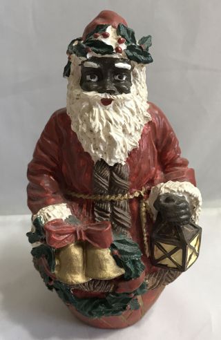Rare Vintage (1991) Noble Arts African American Black Santa Figurine 4.  5 "