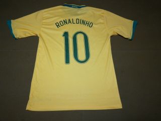 Rare Nike Brazil Brasil Home Soccer Football Jersey Ronaldinho Medium Shipp
