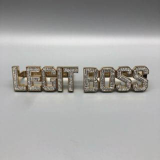 Official Wwe Authentic Sasha Banks " Legit Boss " Studded Ring Set 2016 Rare Htf