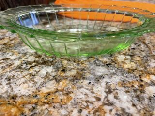 Rare Jeannete Glass " Sierra " (pin Wheel) Green Oval Vegetable Bowl 1930 Uranium