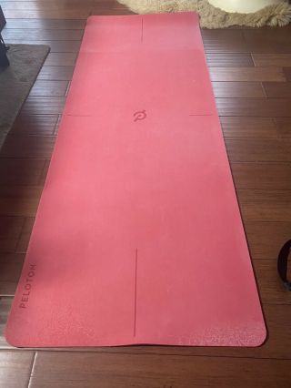 Peloton Bike Reversible Workout Yoga Mat Home Gym Black Red Rare