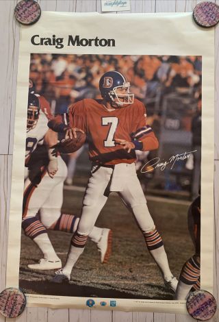 Rare 1978 Denver Broncos Craig Morton Poster 24 " X 36 " Vtg 70’s Nfl Studio One
