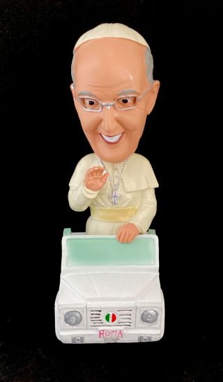 Rare Pope In Pope Mobile Bobble Head Euc