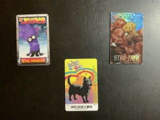 Dave And Busters Rare Cards Set Toto,  The Evil Minion & A Holographic Trimbles