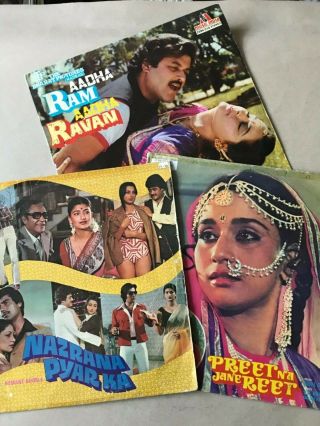 Rare Joblot 16 Of 3 Bollywood Lp Vinyl Records Of Hindi Indian Film Soundtracks