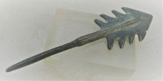 Rare Ancient Near Eastern Bronze Barbed Longshot Arrowhead