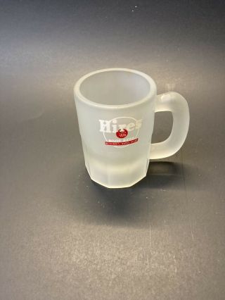 Vintage Rare 1950s Hires Root Beer Frosted Glass Mini Soda Advertising Mug Cup