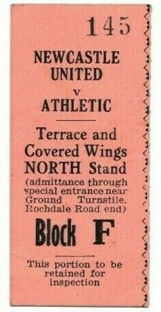 Rare Football Ticket Oldham Athletic V Newcastle United Fa Cup 3rd Round 1949 - 50
