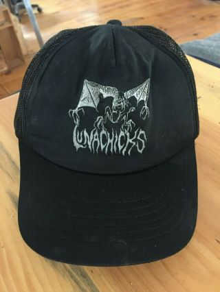 Vintage 80s 90s Lunachicks Hat Punk Rock 1980s Snapback Blast First Go Kart Rare
