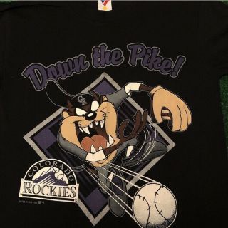 Vtg 90s Taz Looney Tunes Colorado Rockies Cartoon Rare Vintage 1993 Shirt Mens M