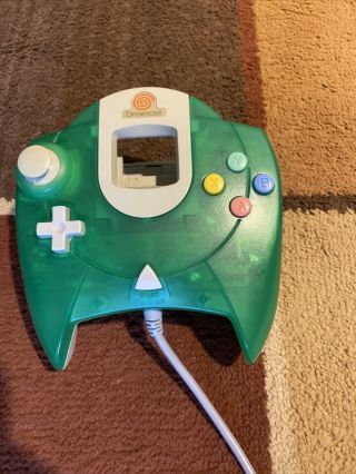 Sega Dreamcast Jungle Green Transparent Gamepad Controller Rare
