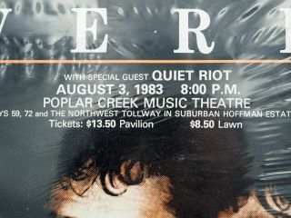 Rare 83 Loverboy / Quiet Riot Tour August 3rd 1983 Concert Poster Poplar Creek 2