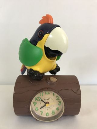 Rare 1980 Mars Parrot Alarm Clock,  80s Clock,  Vintage Toy,  Sounds No Moves