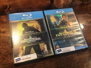 National Treasure 1&2 Two Movie Set Blu - Ray Rare Blockbuster Video Set Disney