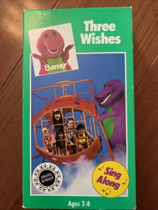 Rare Barney - Three Wishes Vhs - Lyons Group Green Box
