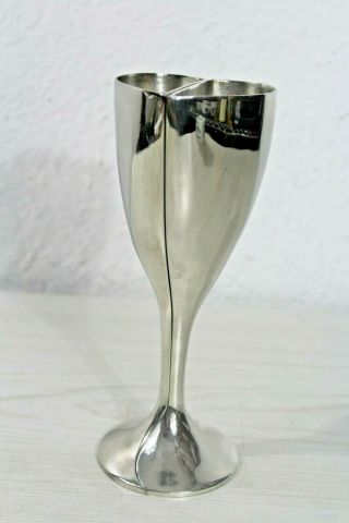 Godinger Silver Plated Heart Shape Wedding Goblet Toasting Glass 2 In 1 Rare