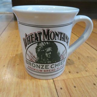Wheat Montana Bronze Chief 16oz Ceramic Coffee Cup Mug Premium Bread Flour Rare
