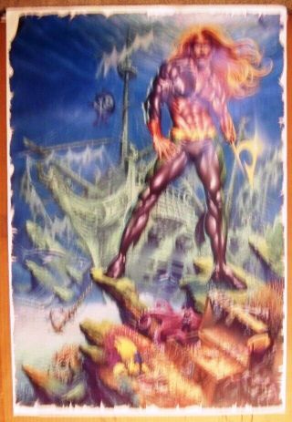 Vintage Poster - Aquaman Comic Dc Comic Art 22 X 32 Poster - Rare 1994