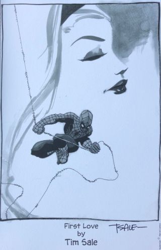 Tim Rare Spider - Man 2013 Print B/w Commission Art Signed 11x17 Last One