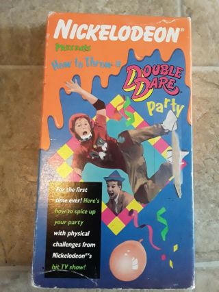 Rare Nickelodeon Vhs - Double Dare: How To Throw A Double Dare Party (1989) Kids