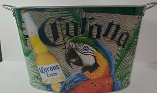 Corona Beer Ice Bucket - Large Size - Parrot - Kick Back - Rare