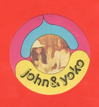 John Lennon And Yoko Ono Beatles 1972 Monty Gum Pop Star Stickers Rare