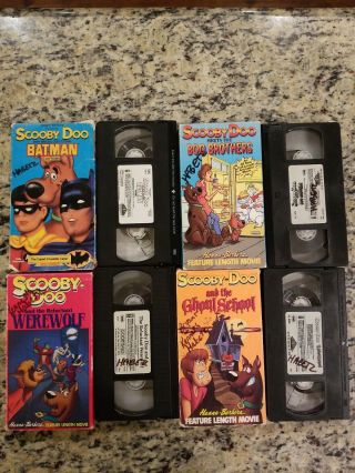 Rare 1988 Vhs Scooby Doo Ghoul School,  Reluctant Werewolf,  Boo Bros,  Batman