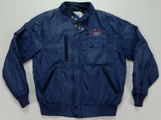 Rare Vintage Mba Chevrolet Chevy The Heartbeat Of America Jacket 70s 80s Navy L