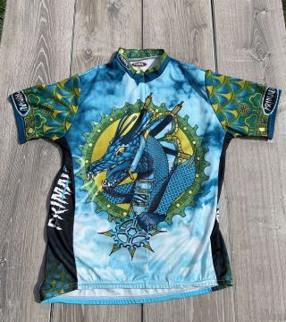 Mens Primal Wear Cycling Bike Jersey Blue Sea Dragon Rare Size Xl