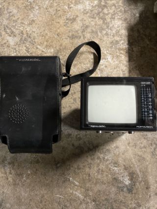Realistic Portavision Portable 3” Uhf/vhf Black & White Tv Htf Rare