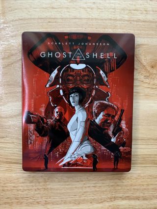 Ghost In The Shell - Red Steelbook (blu - Ray,  Dvd,  2017,  2 Disc) Rare