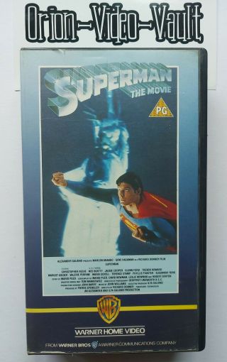 Superman The Movie Vhs Rare Warner Home Video 1986 Release Retro Video Tape Vgc