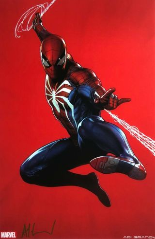 Adi Granov Rare Spider - Man Print 11x17 Signed Video Game Ps4 Costume Last Two