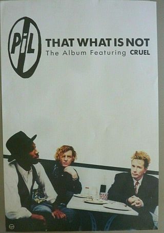 Rare Pil Rotten That What Is Not 1992 Vintage Orig Music Store Promo Poster