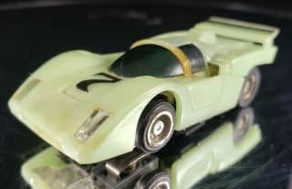 Vintage Tyco Slot Car Ferrari 512m In Glow - In - The - Dark Green & Rare
